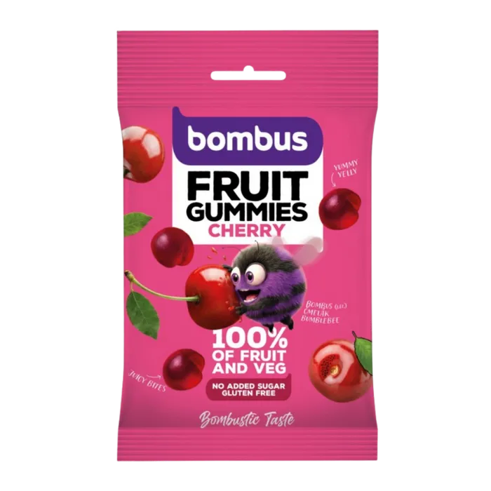 Bombus Fruit Gummies Cherry třešňové želatinové bonbony 35 g
